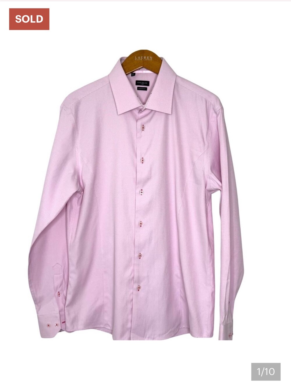Rosso‎ Milano Modern Fit Shirt Button Front Mens XL Pink